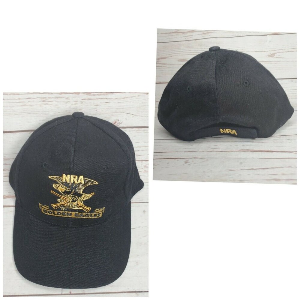 NRA Golden Eagles Black And Gold Adjustable Hat